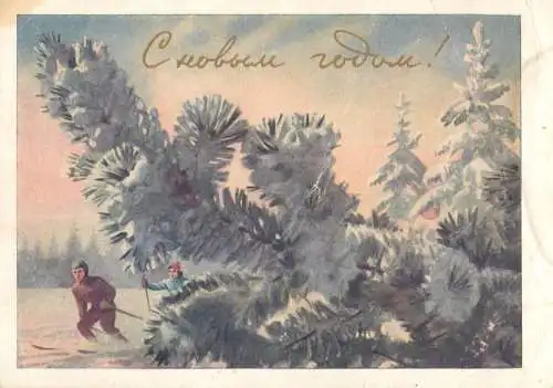 Postcard winter sports ski scene