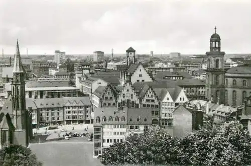Germany Hesse Frankfurt a. Main Blick vom Dom zum Romer und Paulskirche