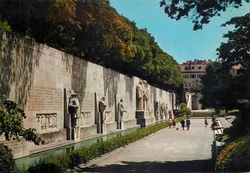 Postcard Switzerland Genève reformation wall and Boulevards Promenade
