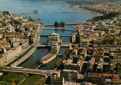 Postcard Switzerland Genève les ponts