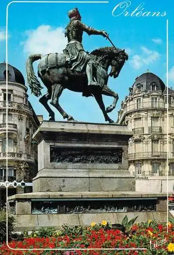 Postcard France Loiret Orleans place du Martroi statue de Jeanne d'Arc