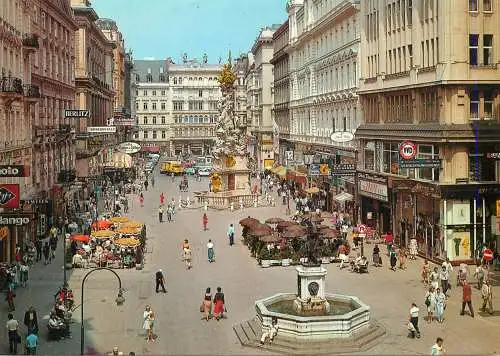 Postcard Austria Wien Graben with Pestilence column
