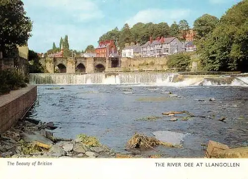 Postcard United Kingdom Wales Denbighshire Llangollen river Dee