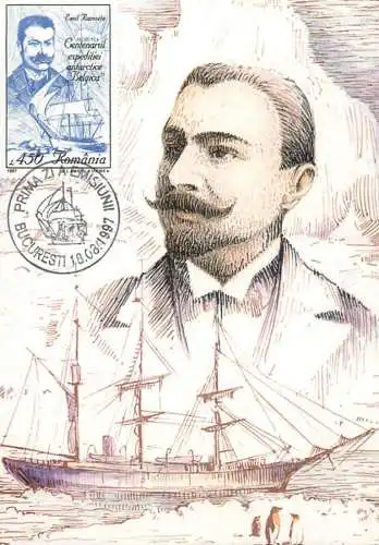 Postcard Romania Emil Racovita explorer and naturalist  Belgica antarctica expedition 1897-1899