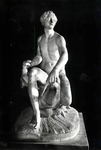 Postcard fine arts sculpture Rome Galleria Borghese Giovane su delfino Arte Romano