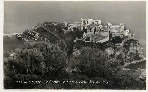 Postcard Monaco Le Rocher Tete de chien