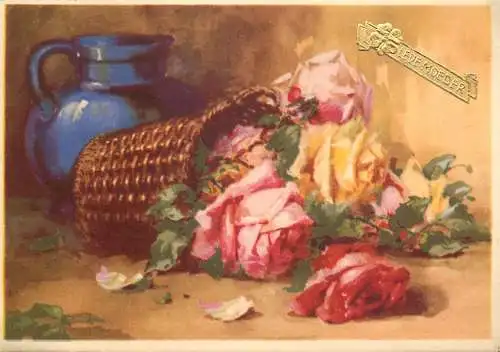 Postcard flower vase painting
