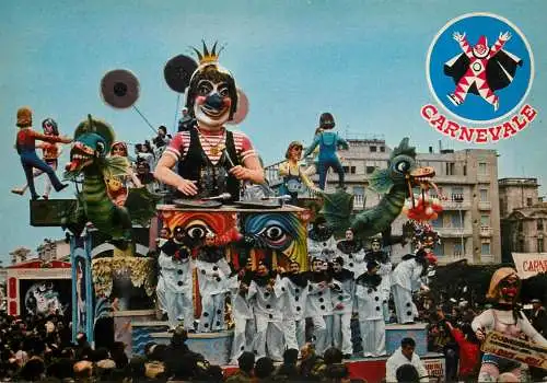 Postcard Italy Toscana Viareggio carnevale disc jockey