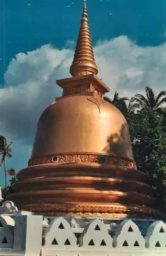 Postcard Sri Lanka monument temple roof