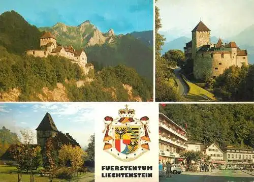 Postcard Liechtenstein Schloss Vaduz Rotes Haus