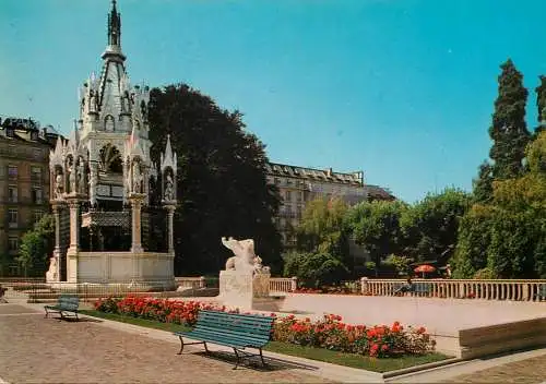 Postcard Switzerland GE Geneva Genève Brunswick monument