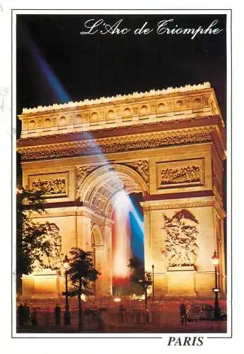 Postcard France Paris Arc de Triomphe dans le nuit 2002