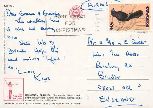 Postcard Bahamas flowers