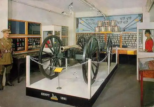 Postcard United Kingdom Dorse military museum the Keep Dorchester Marabout gun medal, drums and cannon