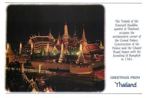 Postcard Thailand temple of Emerald Biddha