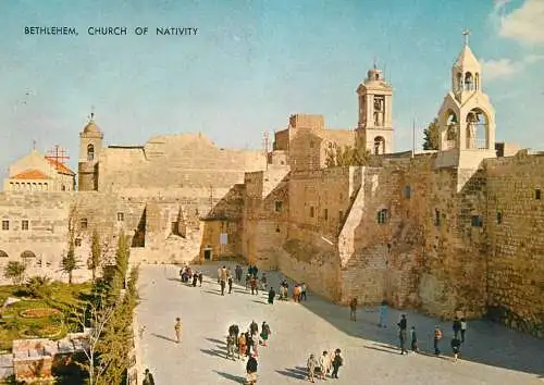 Postcard Israel Bethlehem church of Nativity