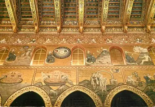Postcard Italy Palermo Monreale cathedrale mosaic