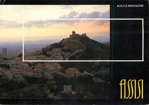Postcard Italy Assisi major fortress