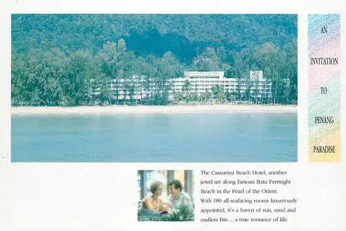 Postcard Malaysia Penang Casuarina beach hotel