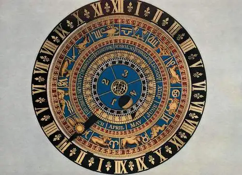 Postcard United Kingdom England Middlesex Hampton court palace dial of the astronomical clock