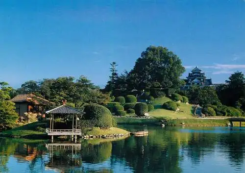 Postcard Japan Korakuen Garden - Okayama castle