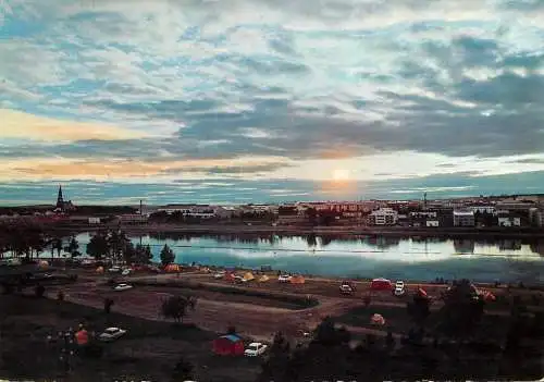 Postcard Finland the camping place in the sunset 1972