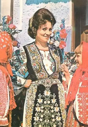 Postcard Romania traditional singer Maria Ciobanu