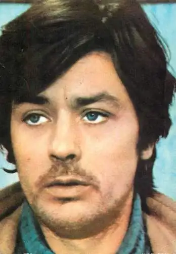 Postcard Romania actor Alain Delon