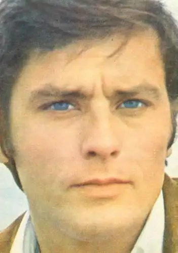 Postcard Romania actor Alain Delon