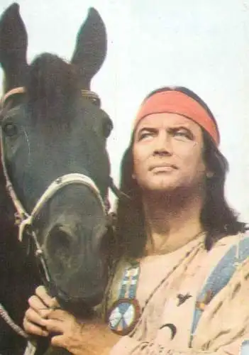Postcard Romania actor Pierre Brice