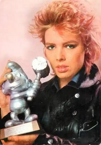 Postcard Romania actress Kim Wilde