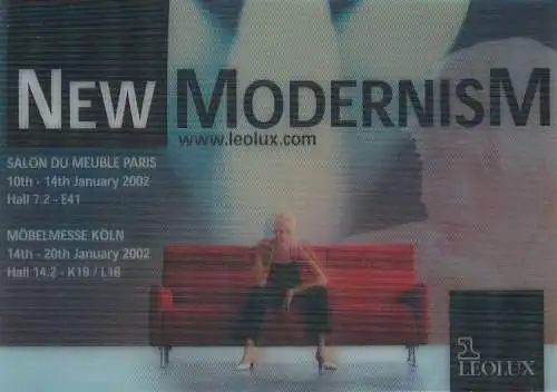 Postcard advertising New Modernism Leolux.com