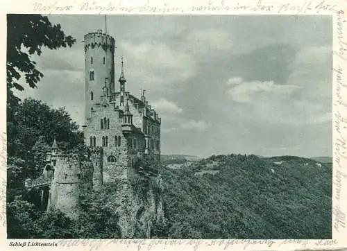Postcard Liechtenstein castle bei Honau
