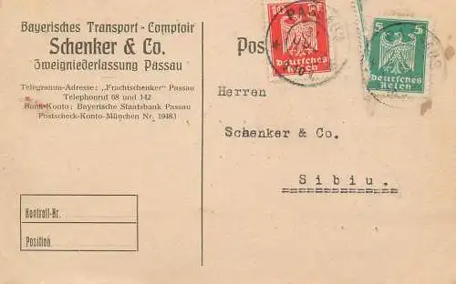 Postcard Germany Reich Schenker & Co transport company