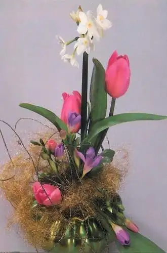 Holiday postcard flower arrangement