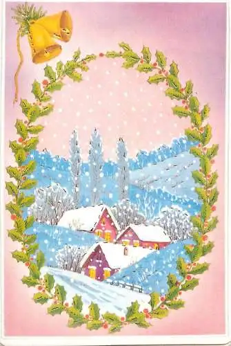 Holiday postcard Christmas scenery