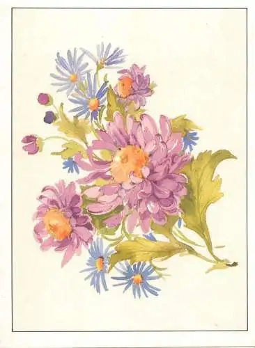 Postcard flower painting USA