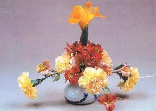 Postcard Hungary flowrer vase