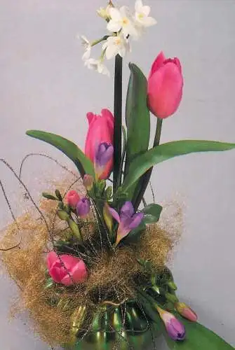 Postcard flower greeting card flower arrangement