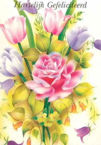 Postcard flower greeting card flower bouquet
