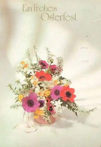 Postcard Germany Easter flower basket
