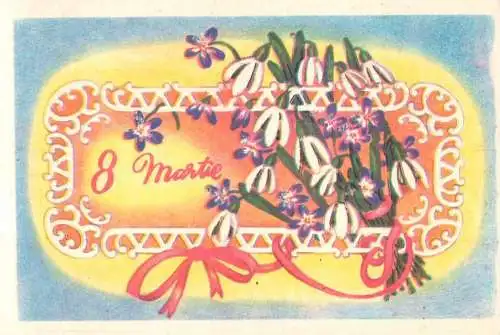 Postcard Romania mother's day 8 march