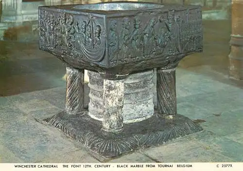 United Kingdom EnglandHampshire Winchester cathedral Black Marble from Tournai Belgium