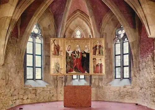 Postcard Hungary Budapest castle museum sanctuary in the crypt