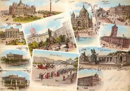 Postcard Germany gruss aus Berlin landmarks modern postcard