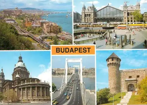 Postcard Hungary Budapest landmarks 1985