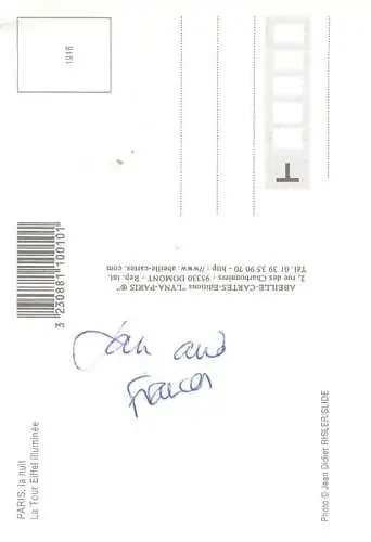 Postcard France Paris > Tour Eiffel
