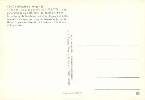 Postcard France Meurthe et Moselle > Nancy Stanislas place