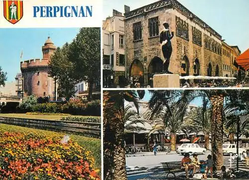 Postcard France Pyrénées Orientales > Perpignan castillet La Loge de Mer Place Arago