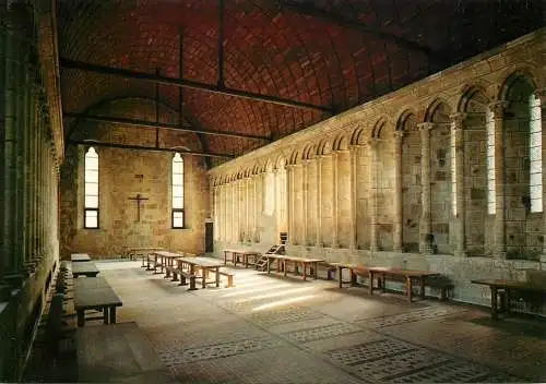 Postcard France Manche > Le Mont Saint Michel cathedral Monk's refectory